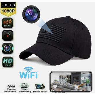 Șapcă cu cameră WiFi Full HD ascunsă