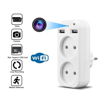 Cameră wifi ascunsă într-o priză cu două porturi USB