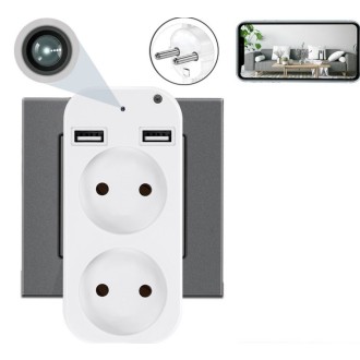 Cameră wifi ascunsă într-o priză cu două porturi USB